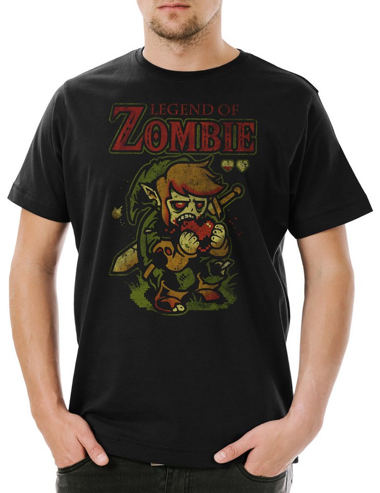 Urban Backwoods Print-Shirt Legend Of Zombie Herren T-Shirt Fun Zombie Heart Eating Brain Zelda (1-tlg) The Game Walking Dead von Urban Backwoods