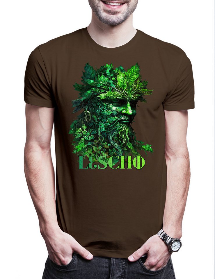 Urban Backwoods Print-Shirt Leschi Herren T-Shirt Waldgeist Waldschrat Waldgott Slawischen (1-tlg) Mythologie Herr Des Waldes von Urban Backwoods