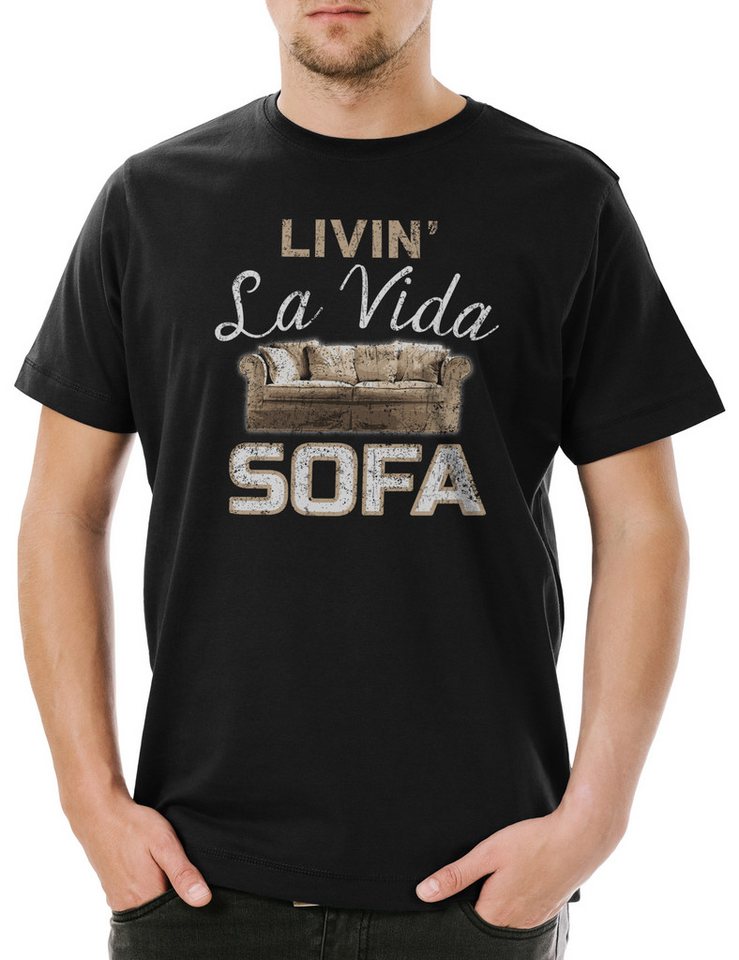 Urban Backwoods Print-Shirt Livin La Vida Sofa Herren T-Shirt Couching Couch Potatoe Geek Nerd TV (1-tlg) Gamer Chillen Chiller Loca von Urban Backwoods