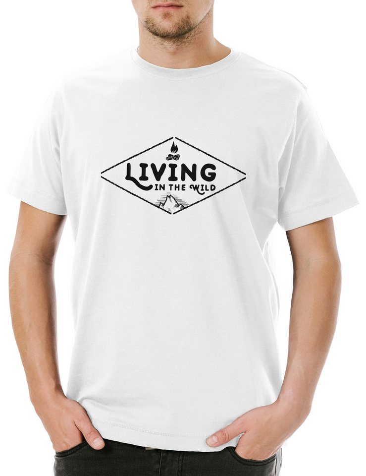 Urban Backwoods Print-Shirt Living In The Wild II Herren T-Shirt Zelten Abenteuer Camping Hiking (1-tlg) Berge Wandern Natur Wildniss von Urban Backwoods