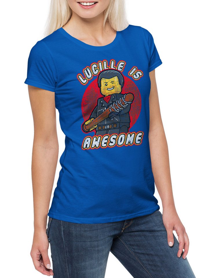 Urban Backwoods Print-Shirt Lucille Is Awesome Damen T-Shirt NeganThe Baseball Walking (1-tlg) Baseballschläger Dead Bat Quote von Urban Backwoods