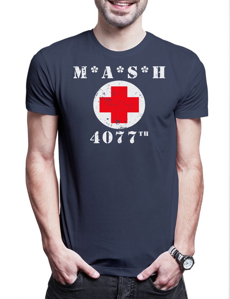 Urban Backwoods Print-Shirt MASH Logo Herren T-Shirt 4077th M.A.S.H. Army Symbol TV Doctors Series (1-tlg) Serie Larry Gelbart Mobile von Urban Backwoods