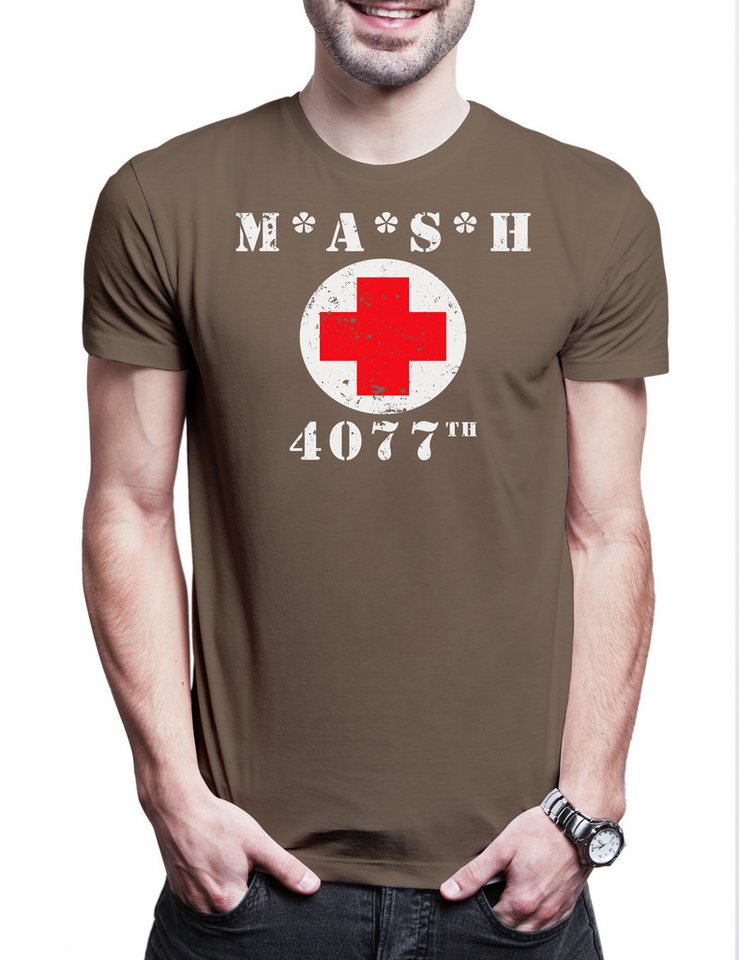 Urban Backwoods Print-Shirt MASH Logo Herren T-Shirt 4077th M.A.S.H. Army Symbol TV Doctors Series (1-tlg) Serie Larry Gelbart Mobile von Urban Backwoods