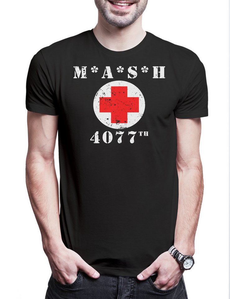 Urban Backwoods Print-Shirt MASH Logo Herren T-Shirt 4077th M.A.S.H. Army Symbol TV Doctors Series (1-tlg) Serie Larry Gelbart Mobile von Urban Backwoods