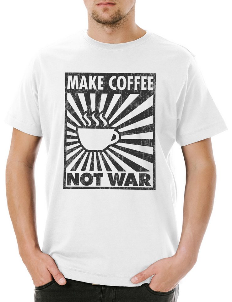 Urban Backwoods Print-Shirt Make Coffee Not War Herren T-Shirt Koffein Kaffee Café Addicted Nerd (1-tlg) Sucht Süchtig Addiction Barista von Urban Backwoods