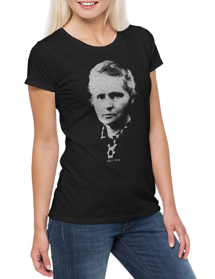 Urban Backwoods Print-Shirt Marie Curie Damen T-Shirt Skodowska hysiker Chemikerin Chemiker Physik (1-tlg) Chemie Chemistry Physikerin Wissenschaftlerin von Urban Backwoods
