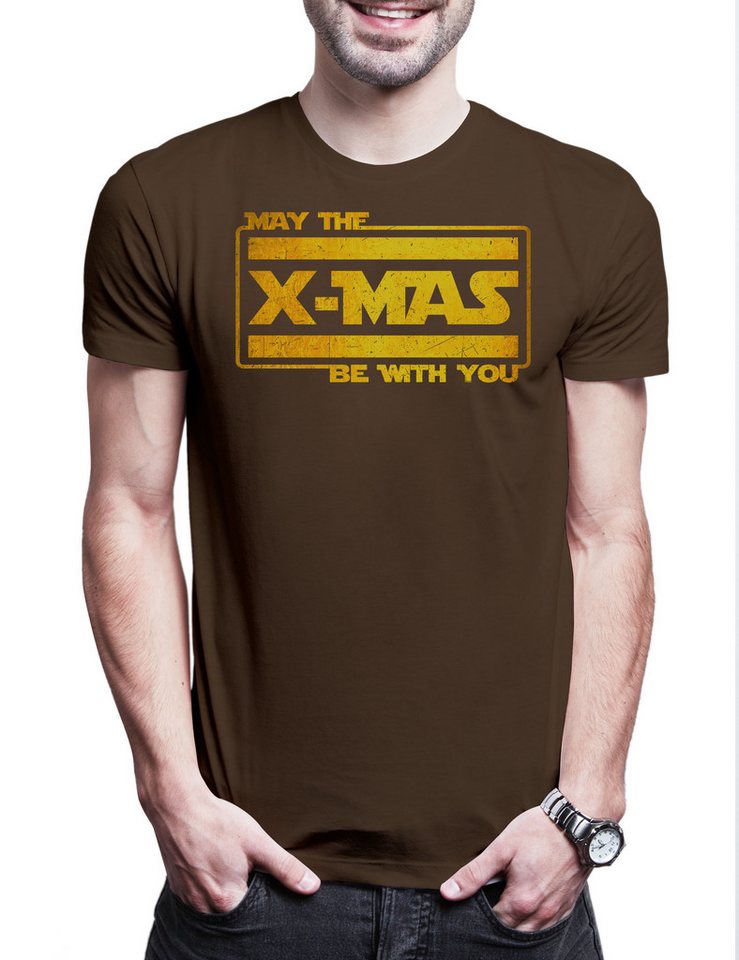 Urban Backwoods Print-Shirt May The X-mas Be With You Herren T-Shirt Wars Force Merry Holy (1-tlg) Christmas Star Santa Vader von Urban Backwoods