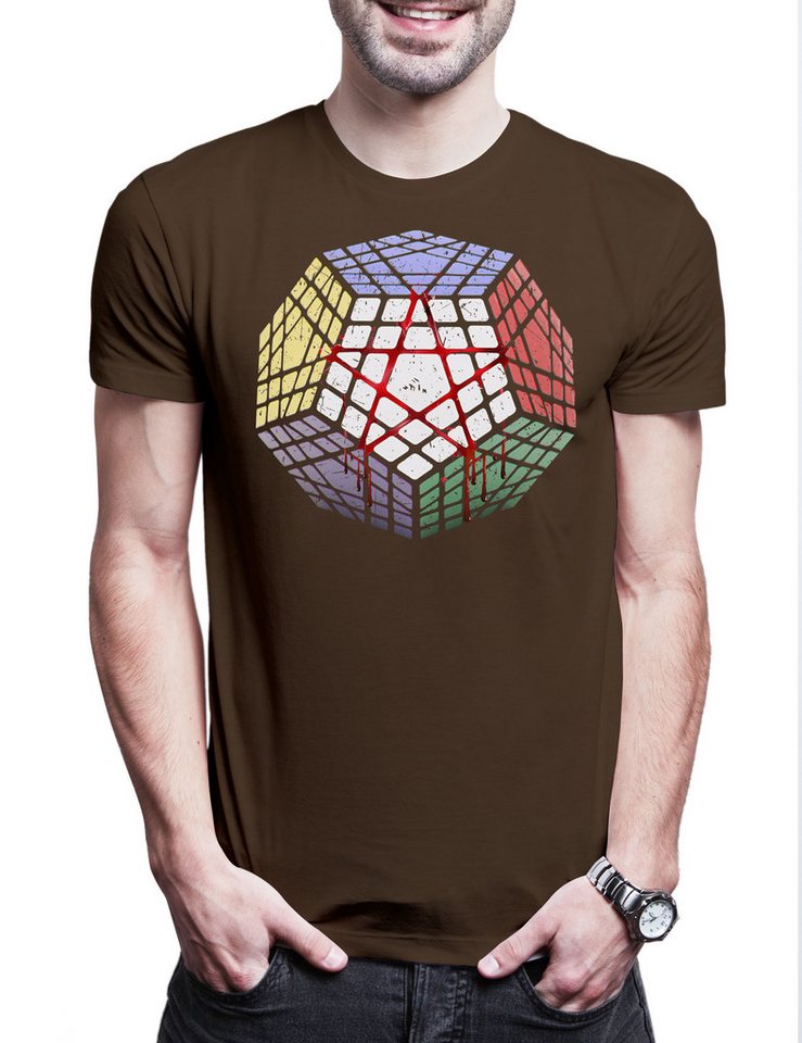 Urban Backwoods Print-Shirt Megaminx Pentacle Herren T-Shirt Cube Zauberwürfel 80s Magic Speed (1-tlg) Cubing Cuber Speedcube Megamix von Urban Backwoods