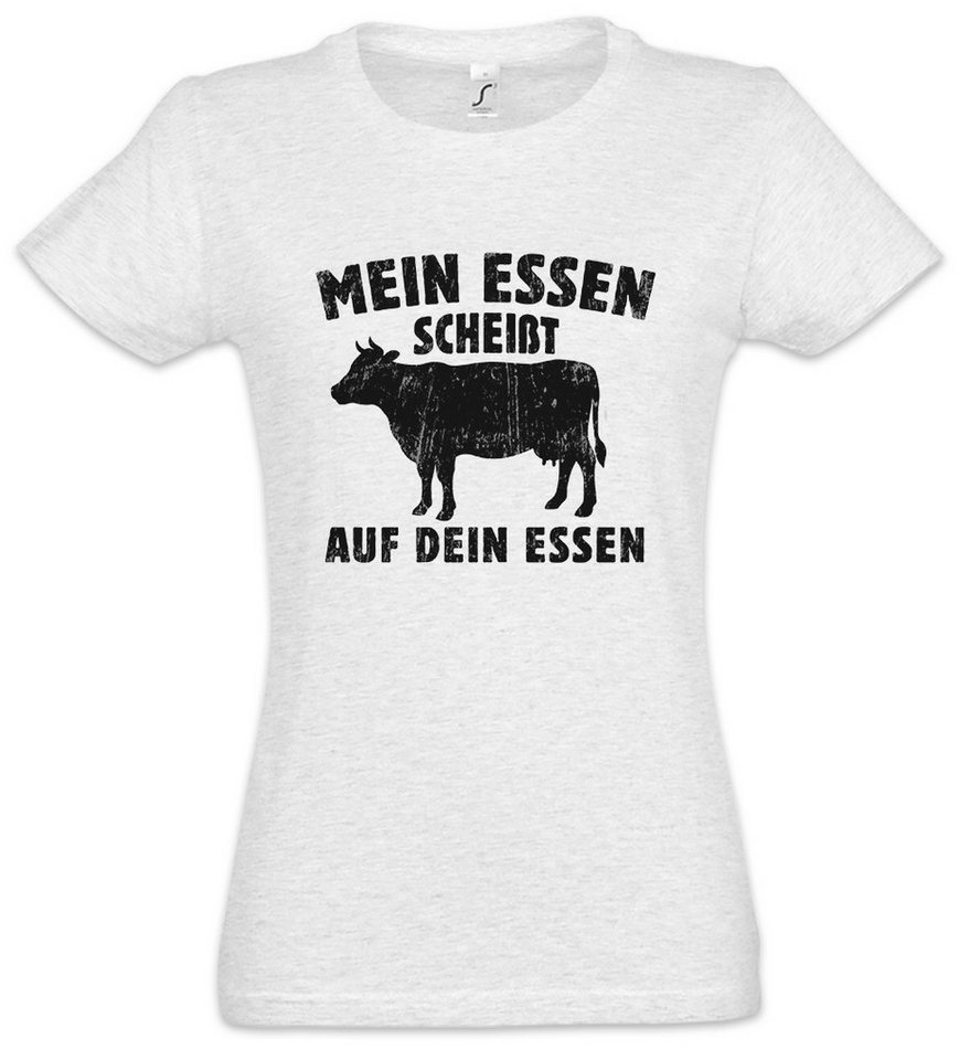 Urban Backwoods Print-Shirt Mein Essen Damen T-Shirt No Body Building Not Vegan Fleisch Kraftsport (1-tlg) Masse Rind Spaß Fun von Urban Backwoods