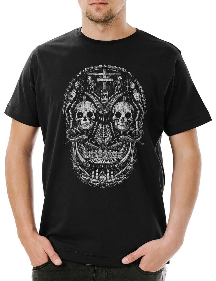 Urban Backwoods Print-Shirt Mexican Skull I Herren T-Shirt Schädel Sugar Gang Latino Mexico Tattoo (1-tlg) Bande Sugar Latin Art von Urban Backwoods