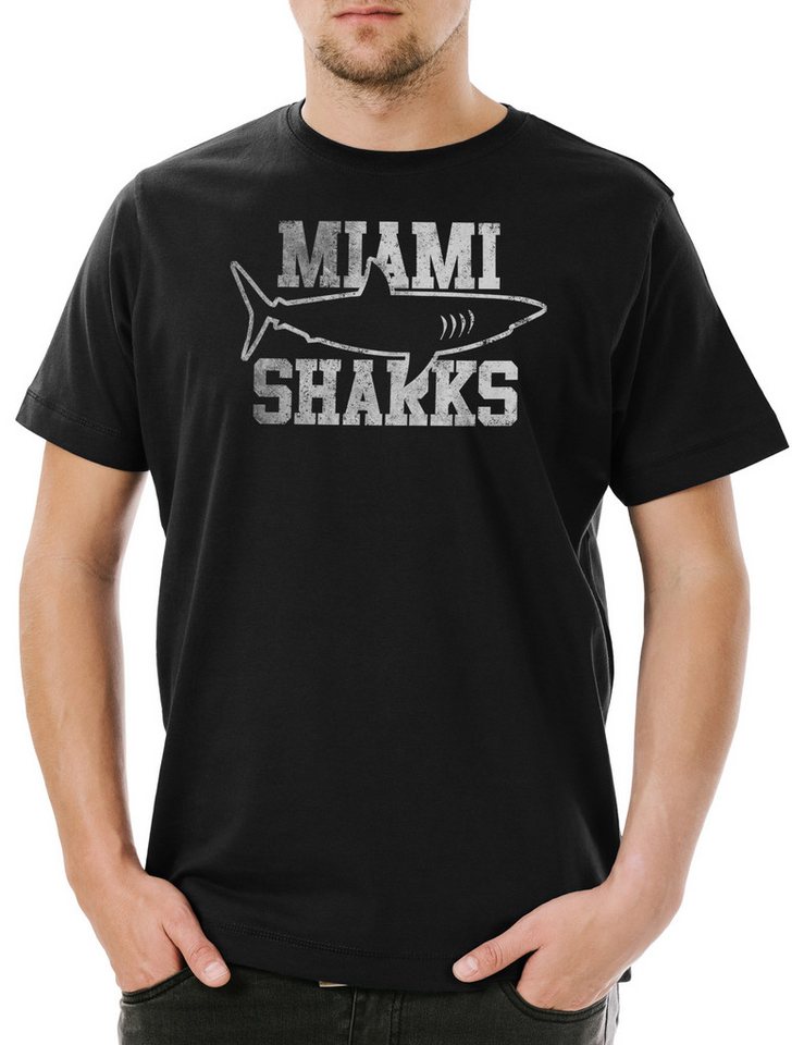 Urban Backwoods Print-Shirt Miami Sharks Herren T-Shirt On Any Given Football Team Sunday Kult An (1-tlg) Jedem Verdammten Sonntag von Urban Backwoods