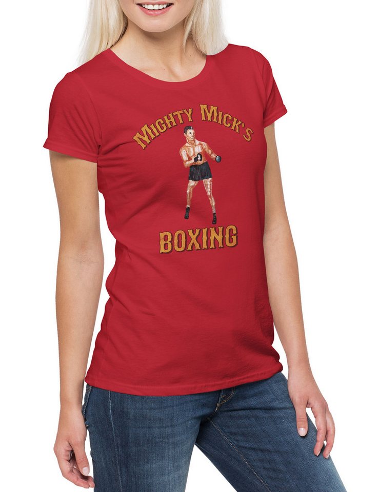 Urban Backwoods Print-Shirt Mighty Mick's Boxing I Damen T-Shirt Tommy Gym Rock Haven Adrian (1-tlg) Robert Rocky Gunn Boxer von Urban Backwoods