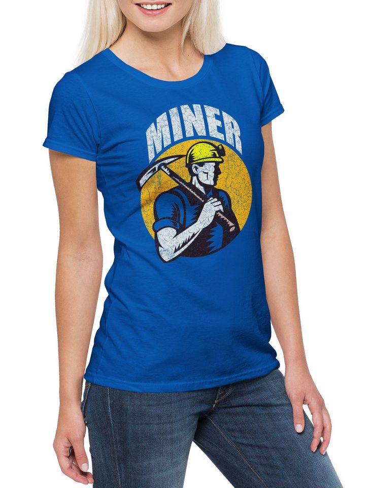 Urban Backwoods Print-Shirt Miner I Damen T-Shirt Bergarbeiter Bergmann Kumpel Mine Grubenarbeiter (1-tlg) Bergbau Bergleute Coal Miner von Urban Backwoods