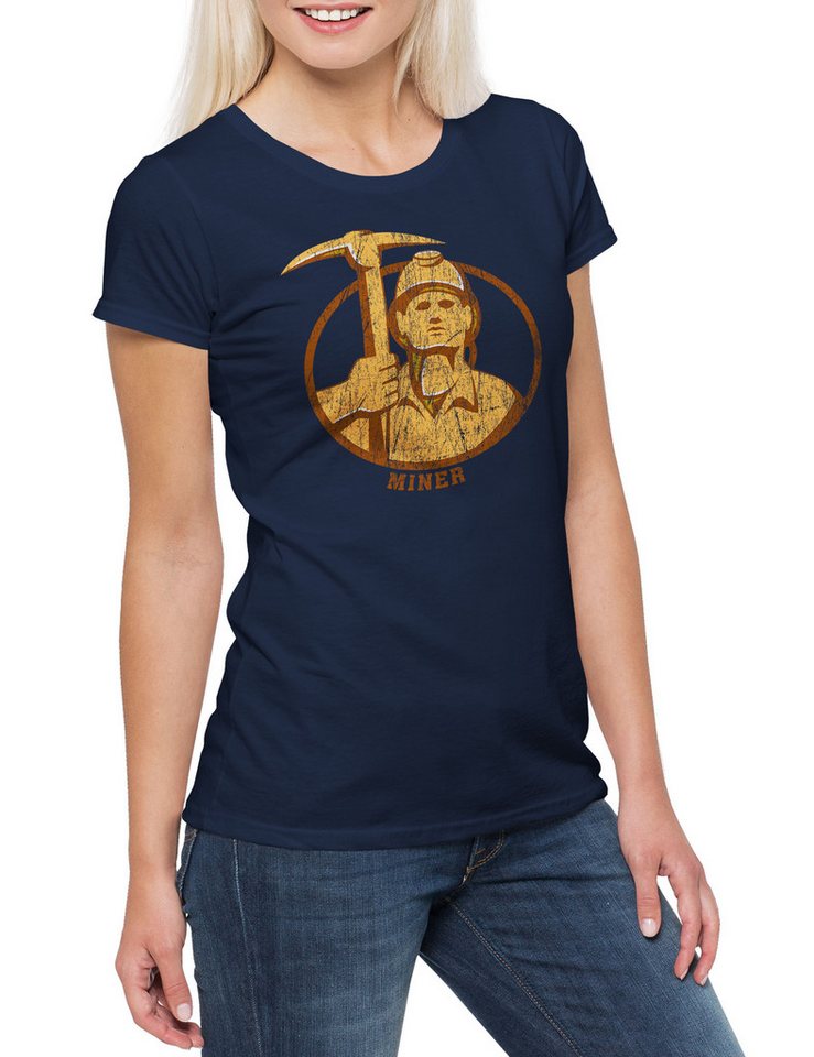 Urban Backwoods Print-Shirt Miner IV Damen T-Shirt Bergarbeiter Bergmann Kumpel Mine (1-tlg) Grubenarbeiter Bergbau Bergleute Coal von Urban Backwoods