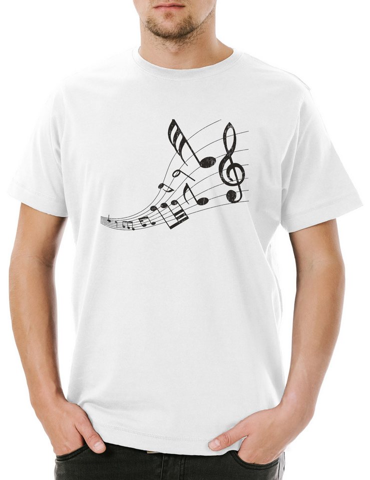 Urban Backwoods Print-Shirt Music Notes Herren T-Shirt Musiklehrer Musik Teacher Noten Instrument (1-tlg) Notenschlüssel Lehrer Orchester Notenlehre von Urban Backwoods