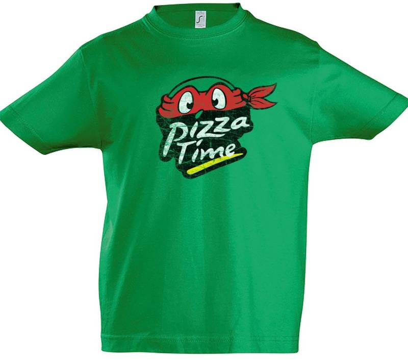 Urban Backwoods Print-Shirt Mutant Pizza Time II Kinder T-Shirt Teenage Pizzeria Turtles (1-tlg) Pizzabäcker Mutant Kung Fu von Urban Backwoods