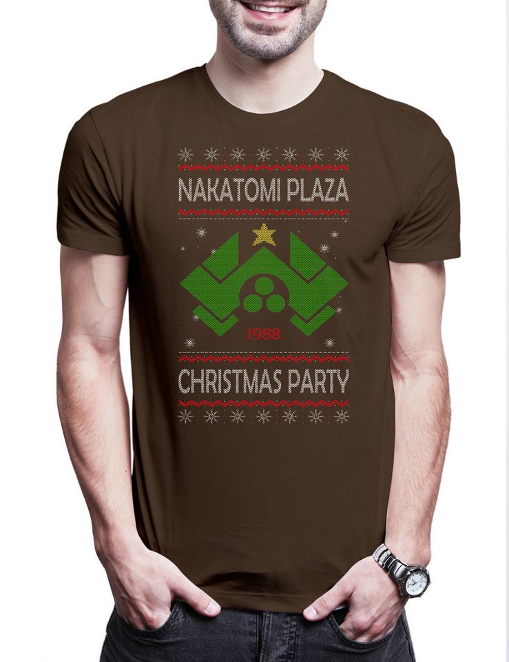 Urban Backwoods Print-Shirt Nakatomi Plaza Christmas Herren T-Shirt Merry Hard Santa Die Langsam (1-tlg) X-Mas Stirb Claus Weihnachten von Urban Backwoods