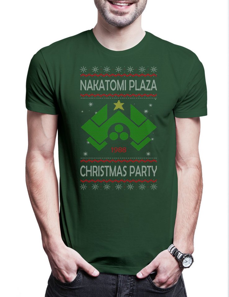 Urban Backwoods Print-Shirt Nakatomi Plaza Christmas Herren T-Shirt Merry Hard Santa Die Langsam (1-tlg) X-Mas Stirb Claus Weihnachten von Urban Backwoods