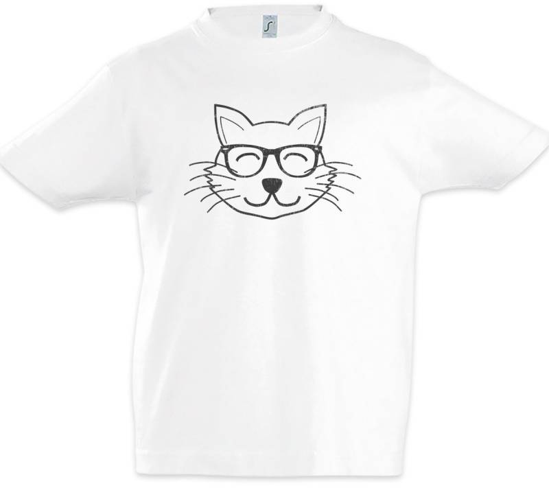 Urban Backwoods Print-Shirt Nerd Kitty Kinder T-Shirt Fun Cat Katze Kitty Love Liebe Geek Freak (1-tlg) Gamer Science Scientist Teacher von Urban Backwoods