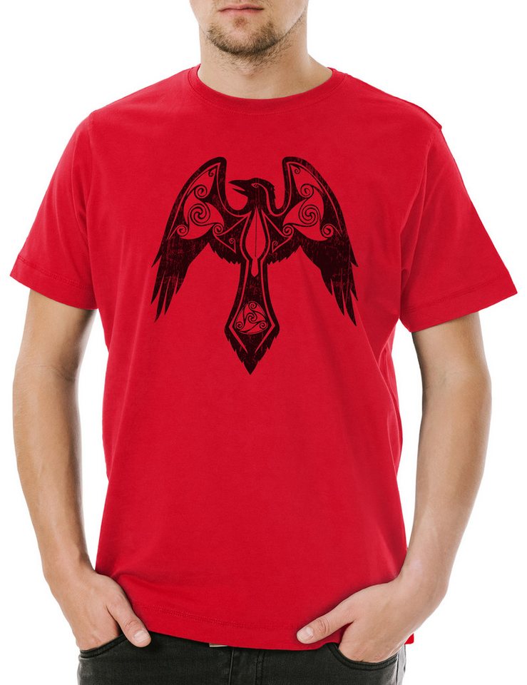 Urban Backwoods Print-Shirt Nordic Crow Herren T-Shirt Arsen Celtic Irminsul Raven Munin Hugin (1-tlg) Krähe Norse Odin Odhin von Urban Backwoods