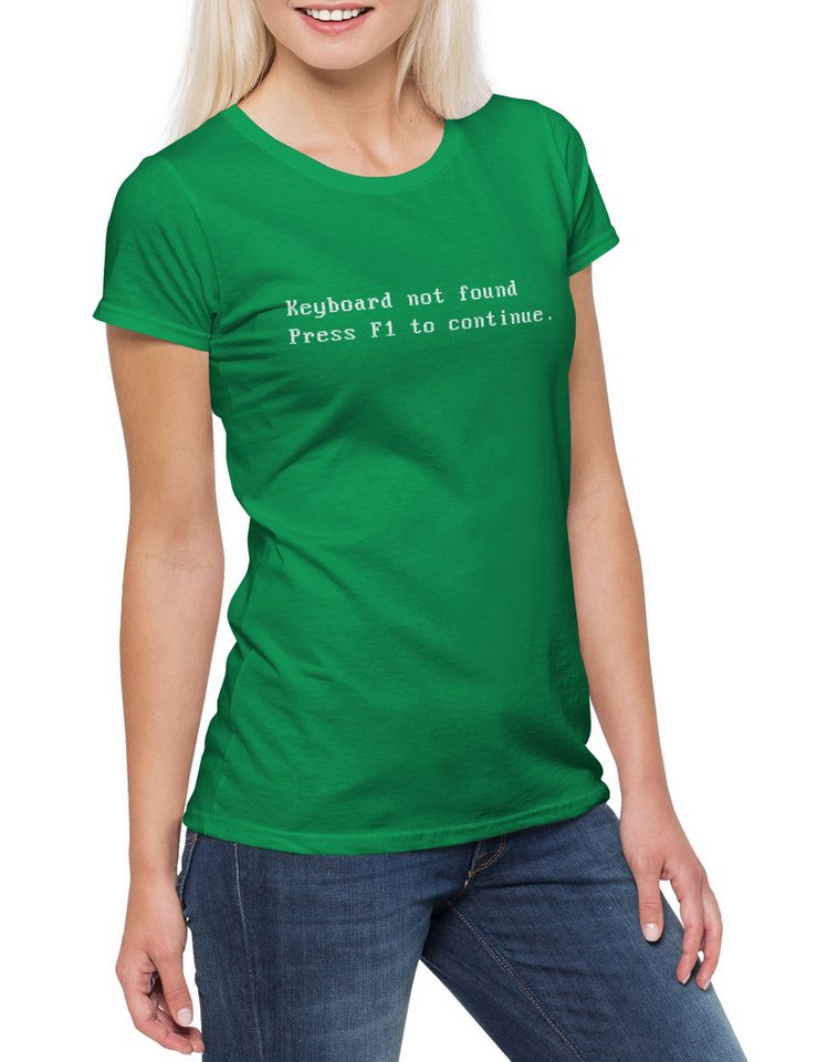 Urban Backwoods Print-Shirt Not Found Damen T-Shirt Keyboard PC Computer Admin Gamer Geek Nerd (1-tlg) Science Informatiker Informatik Computer von Urban Backwoods