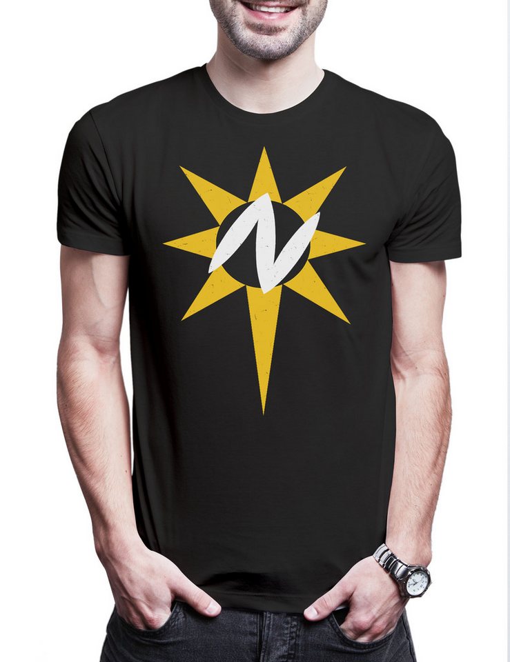 Urban Backwoods Print-Shirt Nuclear Man Logo Herren T-Shirt Super Symbol Sign Retro Man Superman (1-tlg) Vintage The Quest For von Urban Backwoods