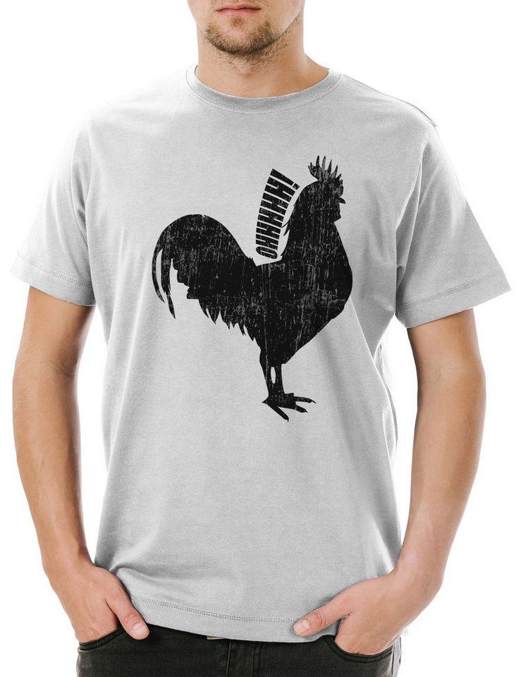 Urban Backwoods Print-Shirt Oh Cock Herren T-Shirt Cocky Hahn Kikeriki Stolz Arrogant Stolz Proud (1-tlg) Pride Man Men Boy von Urban Backwoods