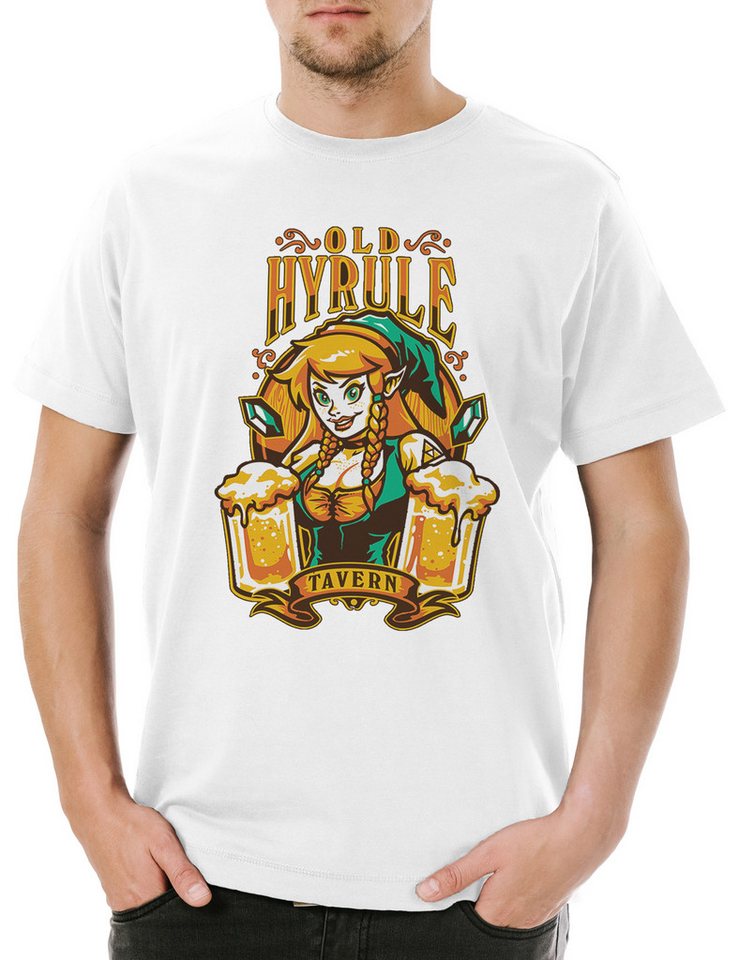 Urban Backwoods Print-Shirt Old Hyrule Tavern I Herren T-Shirt Link Adventure Legend Game Retro (1-tlg) Zelda Triforce Logo Symbol von Urban Backwoods