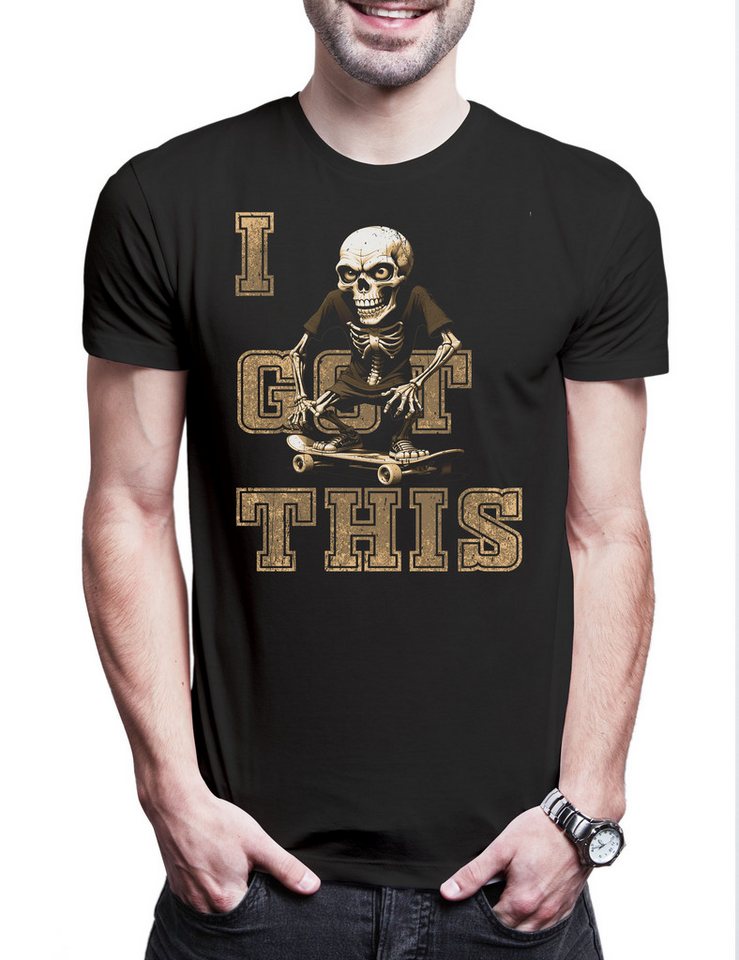 Urban Backwoods Print-Shirt Old Skate Ripper Herren T-Shirt Skateboard Skeleton Skull Bones Skater (1-tlg) Ollie Fashion Kickflip Treflip von Urban Backwoods