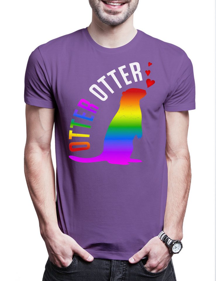 Urban Backwoods Print-Shirt Otter Otter Herren T-Shirt Gay Lesbian Trans Queer LGBTQ Wildlife (1-tlg) lontra Nutria Fischotter Seeotter von Urban Backwoods