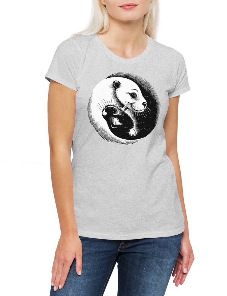 Urban Backwoods Print-Shirt Otter Yin Yang Damen T-Shirt Space Cute Jin Jang Otters Funny Lover (1-tlg) Wild Tier Animal Sweet von Urban Backwoods