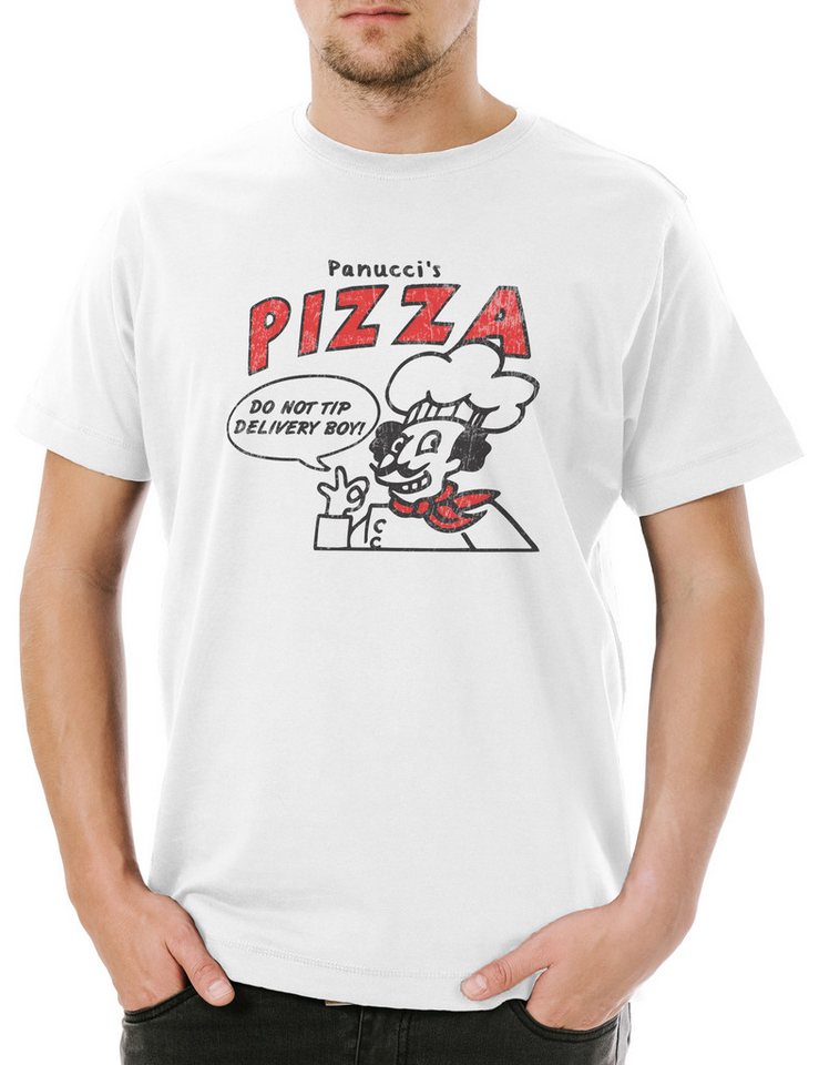 Urban Backwoods Print-Shirt Panucci's Pizza Herren T-Shirt Italia Italien Maker Fire Pizzabäcker (1-tlg) Pizzeria Hawaii Addicted Addiction von Urban Backwoods