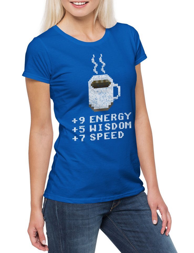 Urban Backwoods Print-Shirt Pixel Coffee Damen T-Shirt Planescape Dungeons Pen Paper Dragons (1-tlg) Role-Playing Game Gamer Nerd von Urban Backwoods