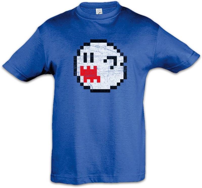 Urban Backwoods Print-Shirt Pixel Ghost Kinder T-Shirt Super Video Game Mario Gamer Gaming Geek (1-tlg) Nerd 8Bit Retro Blume von Urban Backwoods