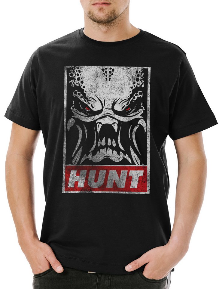 Urban Backwoods Print-Shirt Predator Hunt Herren T-Shirt Ripley Prometheus Nostromo Weyland Alien (1-tlg) Saga Face Hugger Yutani von Urban Backwoods