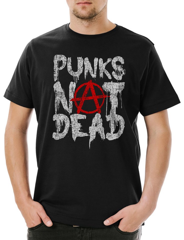 Urban Backwoods Print-Shirt Punks Not Dead II Herren T-Shirt Music DJ MC Punk New Wave UK Rock (1-tlg) Avant-Garde Band Noise England von Urban Backwoods