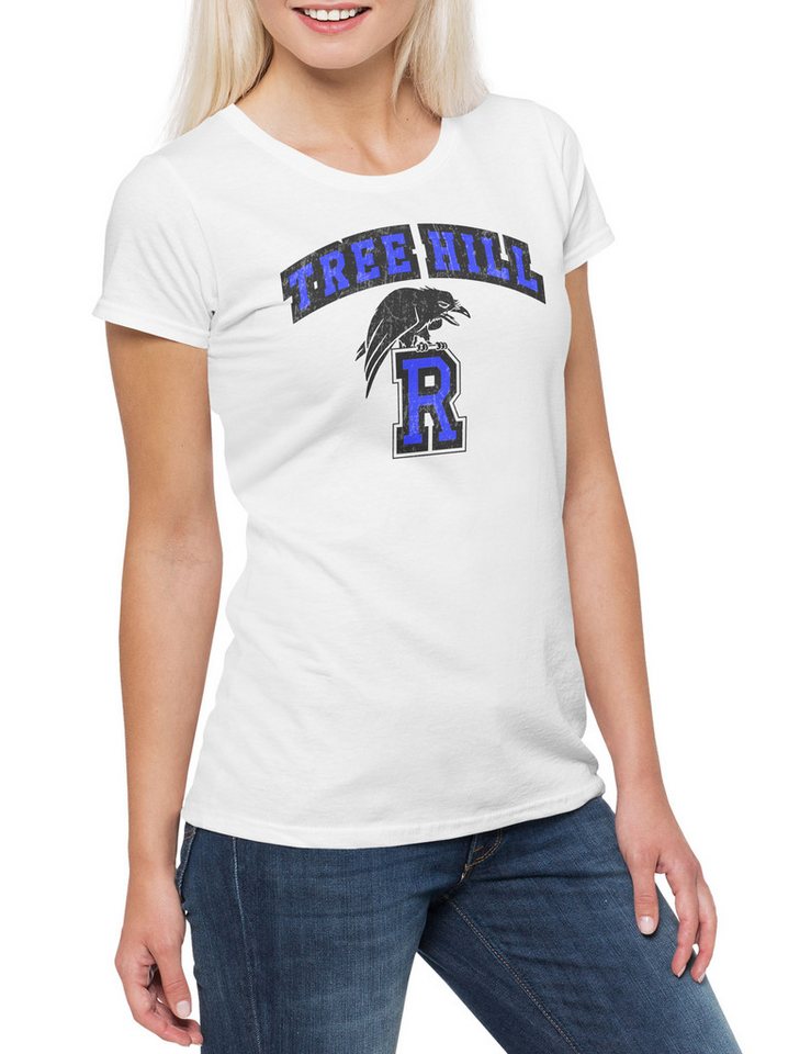 Urban Backwoods Print-Shirt R Team Damen T-Shirt Ravens High School One Tree Hill Schule Sign (1-tlg) Basketball Symbol Mannschaft Trikot von Urban Backwoods