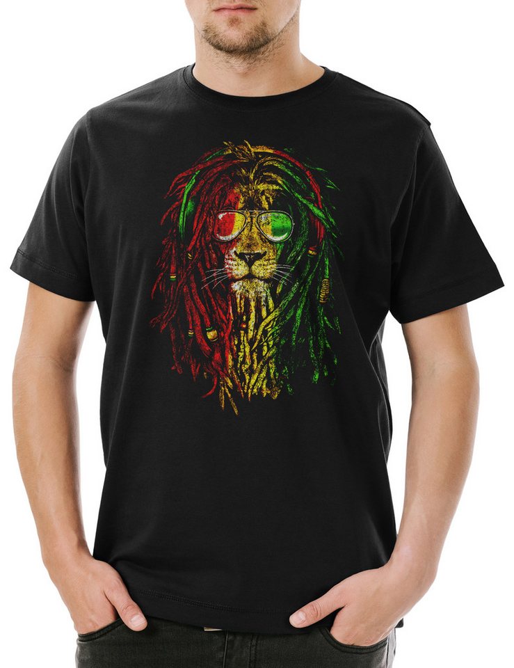 Urban Backwoods Print-Shirt Zion Lion I Herren T-Shirt Haile Jah Selassie Reggae Löwe Marley (1-tlg) Babylon Ska Irie Ska von Urban Backwoods