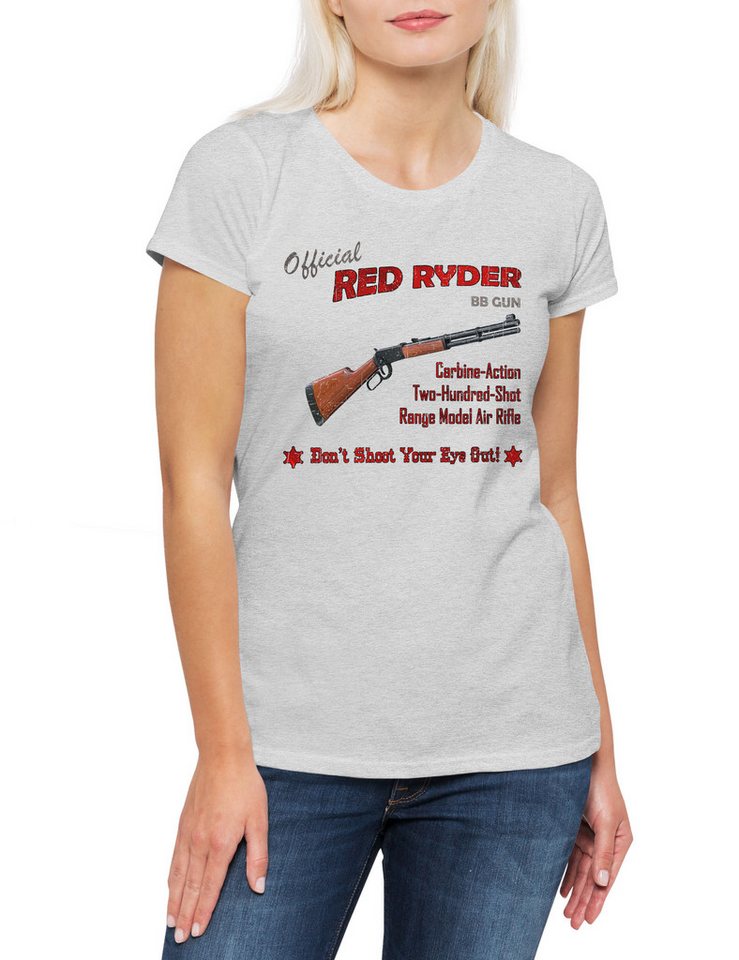 Urban Backwoods Print-Shirt Red Ryder BB-Gun Damen T-Shirt A Fröhliche Christmas Weihnachten Story (1-tlg) Ralphie 1983 Film Movie von Urban Backwoods