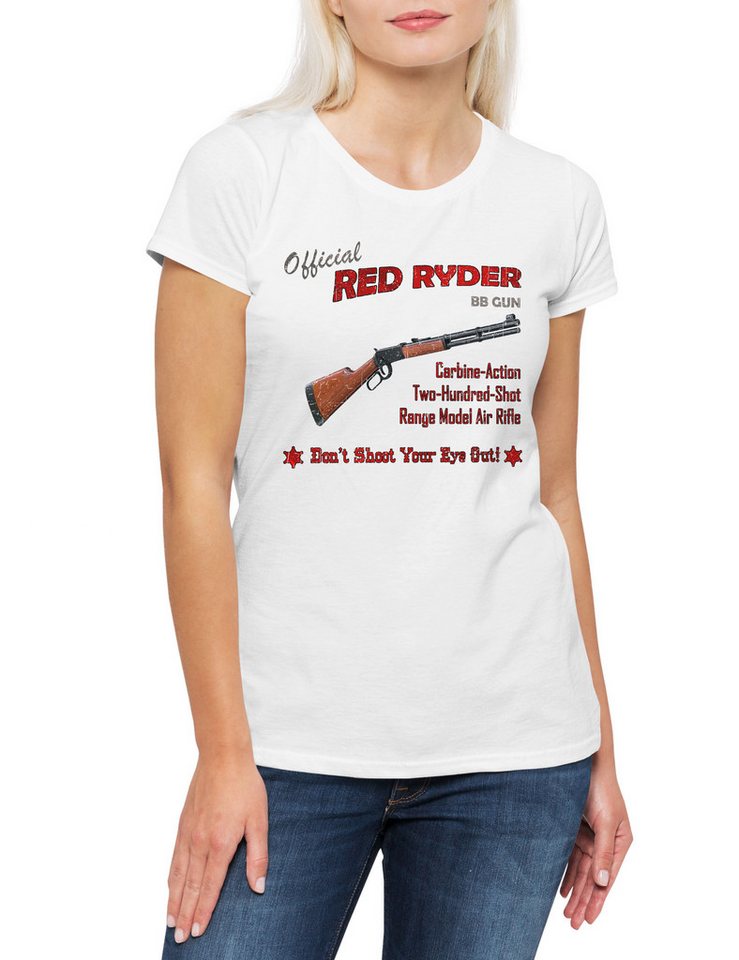 Urban Backwoods Print-Shirt Red Ryder BB-Gun Damen T-Shirt A Fröhliche Christmas Weihnachten Story (1-tlg) Ralphie 1983 Film Movie von Urban Backwoods