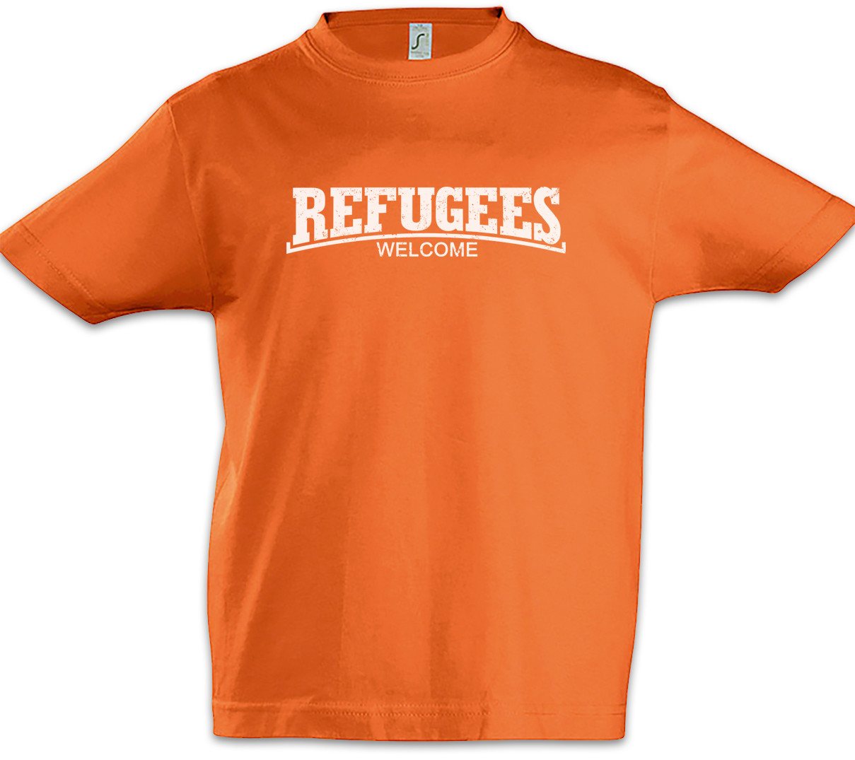 Urban Backwoods Print-Shirt Refugees Welcome III Kinder T-Shirt Demo Pro Flüchtlinge Asyl Die (1-tlg) Linke Politik Hilfe Flüchtlingshilfe von Urban Backwoods