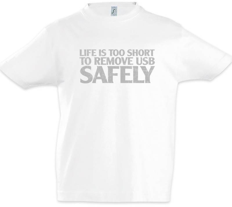 Urban Backwoods Print-Shirt Remove USB Safely Kinder T-Shirt Fun Geek Nerd Internet Informatiker (1-tlg) PC Informatik Computer Science von Urban Backwoods