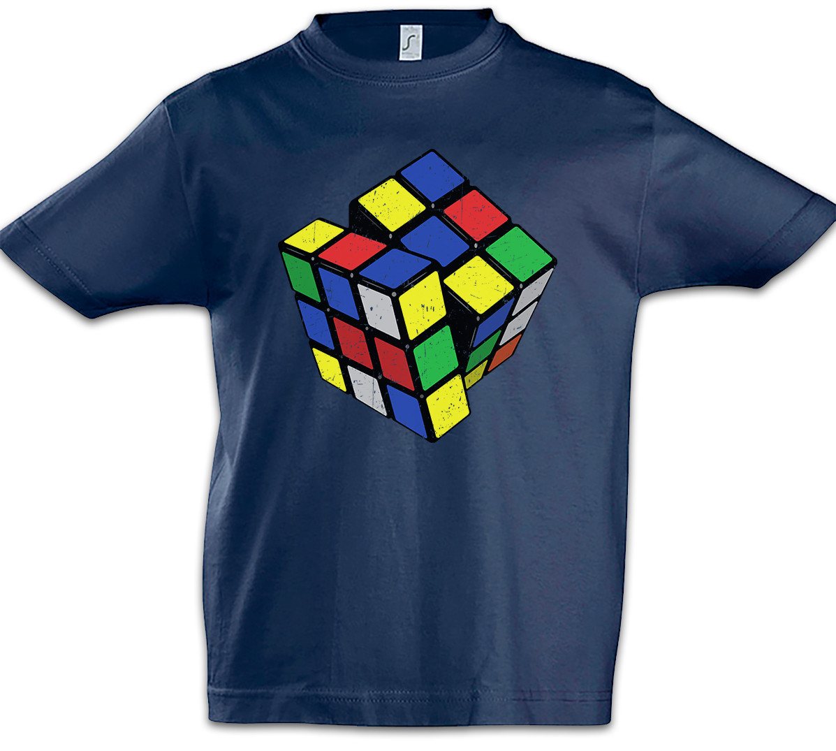 Urban Backwoods Print-Shirt Retro Cube Kinder T-Shirt Zauberwürfel 80s Magic Speed Cubing Cuber (1-tlg) Speedcube Algorithm Cube Würfel von Urban Backwoods