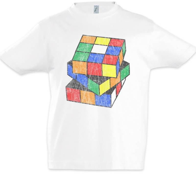 Urban Backwoods Print-Shirt Retro Cube Kinder T-Shirt Zauberwürfel 80s Magic Speed Cubing Cuber (1-tlg) Speedcube Algorithm Notation Algorithmus von Urban Backwoods