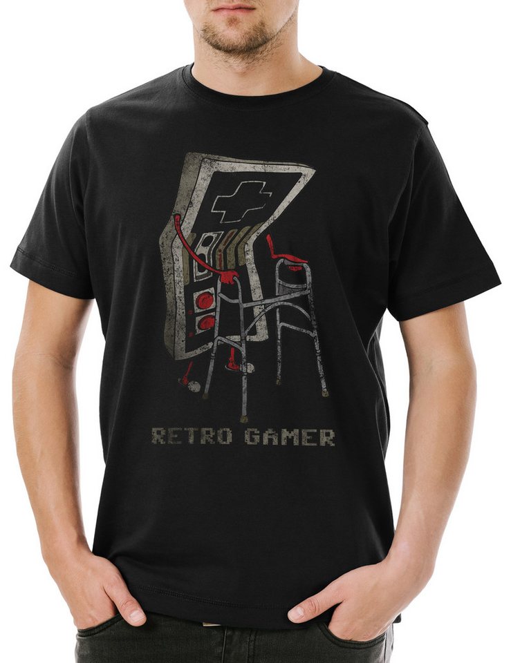 Urban Backwoods Print-Shirt Retro Gamer Herren T-Shirt Gaming Admin PC Informatik Informatiker Fun (1-tlg) Grandfather Opa Nerd von Urban Backwoods
