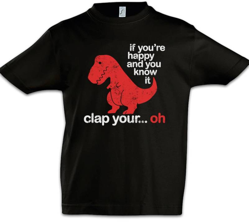 Urban Backwoods Print-Shirt Rex Clap Kinder T-Shirt Dinosaurier Dinosaur Tyrannosaurus T-Rex Clap (1-tlg) Fossil Apex Comedy Inclusion von Urban Backwoods