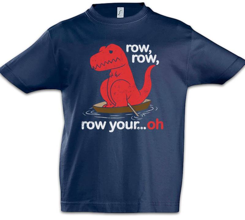 Urban Backwoods Print-Shirt Row Row Oh Kinder T-Shirt Tyrannosaurus Rex T-Rex Dinosaur Dino (1-tlg) Dinosaurier Fun Aussterben Schiff von Urban Backwoods