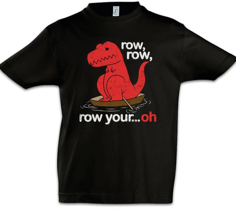 Urban Backwoods Print-Shirt Row Row Oh Kinder T-Shirt Tyrannosaurus Rex T-Rex Dinosaur Dino (1-tlg) Dinosaurier Fun Aussterben Schiff von Urban Backwoods