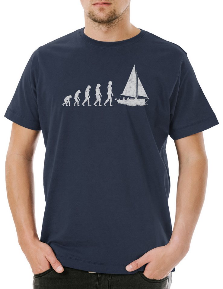 Urban Backwoods Print-Shirt Sailing Evolution Herren T-Shirt Game Sport Sports Segeln Regatta Boot (1-tlg) Segler Skipper Segelboot Segelschiff von Urban Backwoods