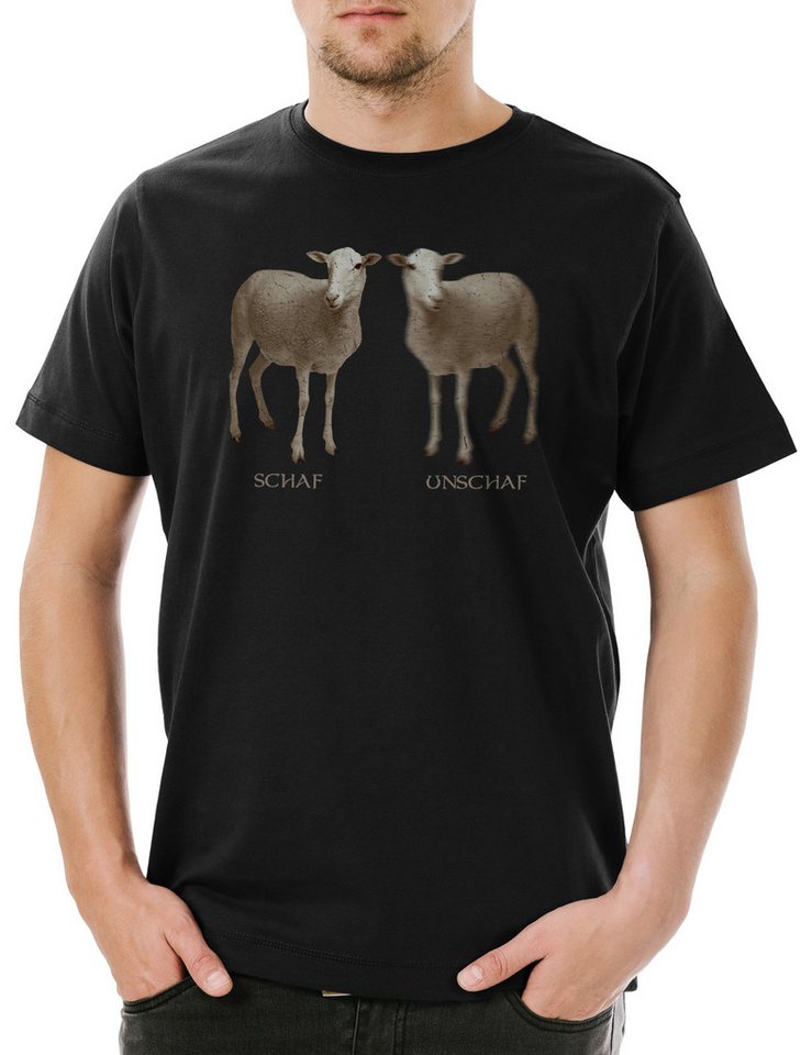 Urban Backwoods Print-Shirt Schaf Unschaf Herren T-Shirt Fun Geschenk Bauer Züchter Sheep Wolle (1-tlg) Humor Witz Lustig Fun von Urban Backwoods